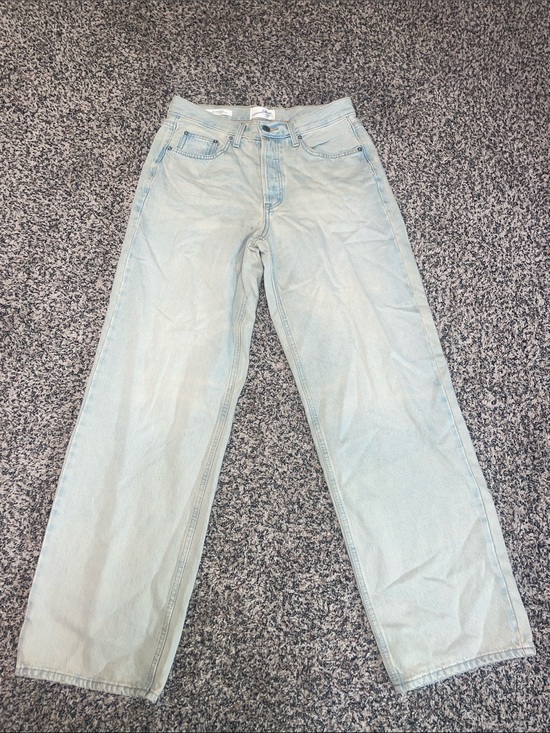 wild fable Denim - Wild Fable Baggy 90’s Mid Rise Blue Yellow Vintage Dyed Jeans Woman’s Sz 4 NWOT